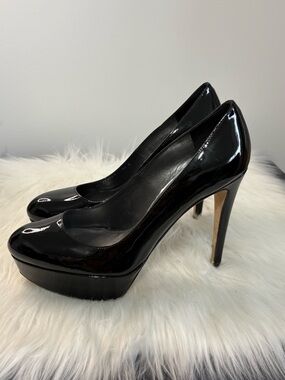 Stuart Weitzman Black Patent Platform Pumps